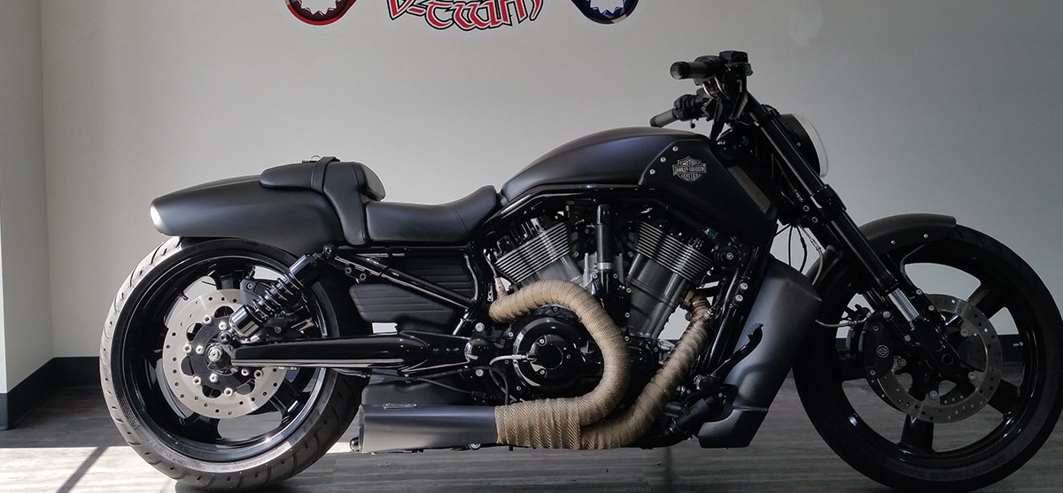 A beautiful motorbike in matt black color