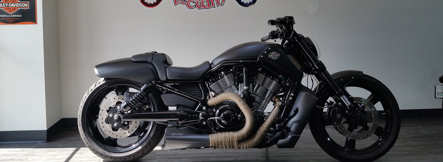 A beautiful motorbike in matt black color